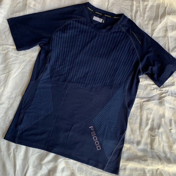 RARE Adidas Porsche Design Navy Blue Athletic Stretch Shirt P’8000 Medium - Picture 11 of 11